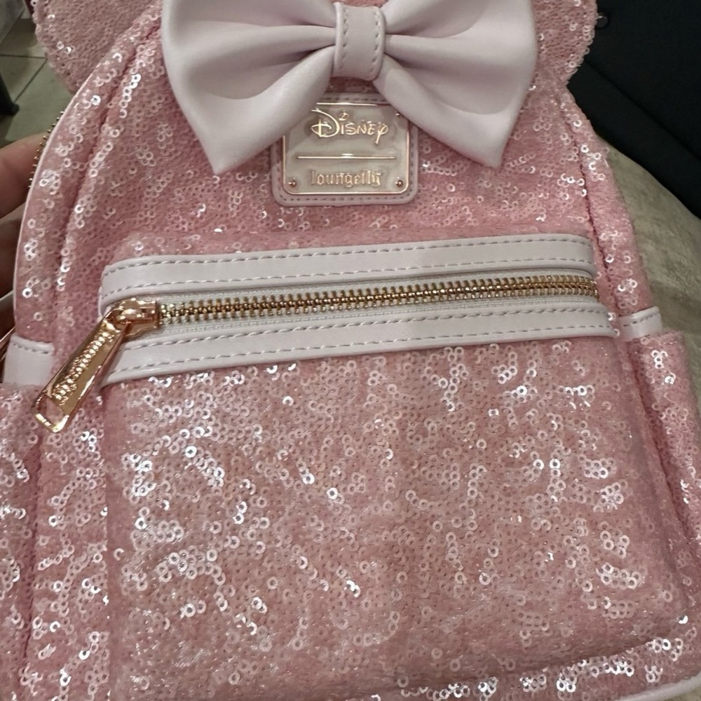 Loungefly Disney Minnie Mouse Cotton Candy Sequin Mini Backpack